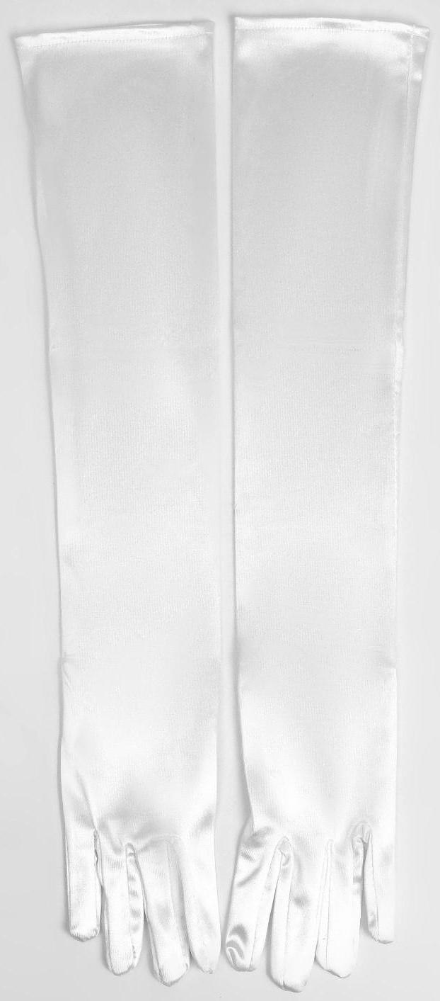 Карнавальные перчатки, цвет белый, длинные