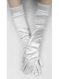 Карнавальные перчатки, цвет белый, длинные