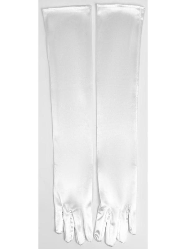 Карнавальные перчатки, цвет белый, длинные