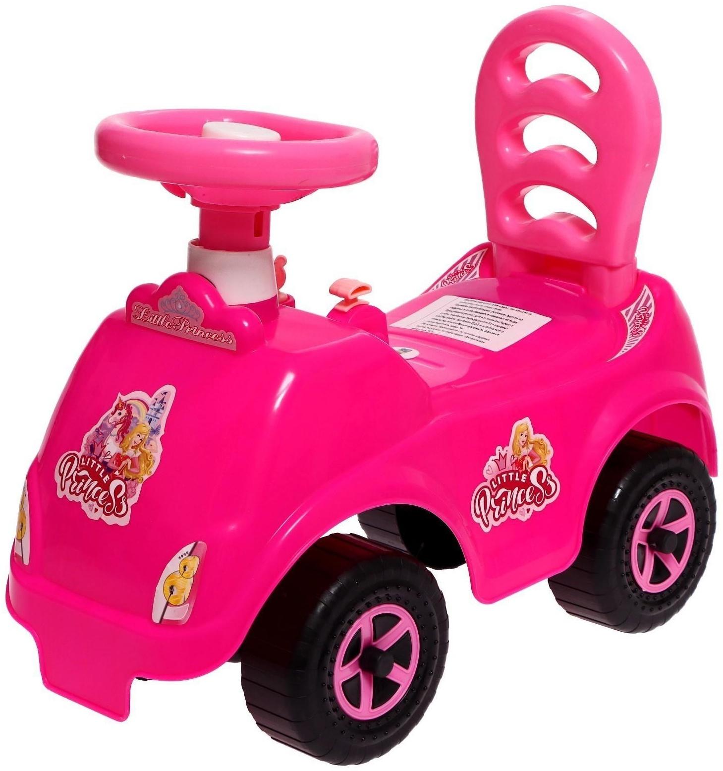 Машина-каталка Selena «Принцесса», с клаксоном, цвет розовый