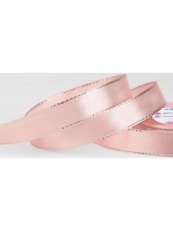 Лента атласная «Серебряные нити», 15 мм × 23 ± 1 м, цвет розовое золото №107