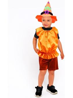 Карнавальный костюм Тыква,жилет,шляпа оранжевая,рост 116-134