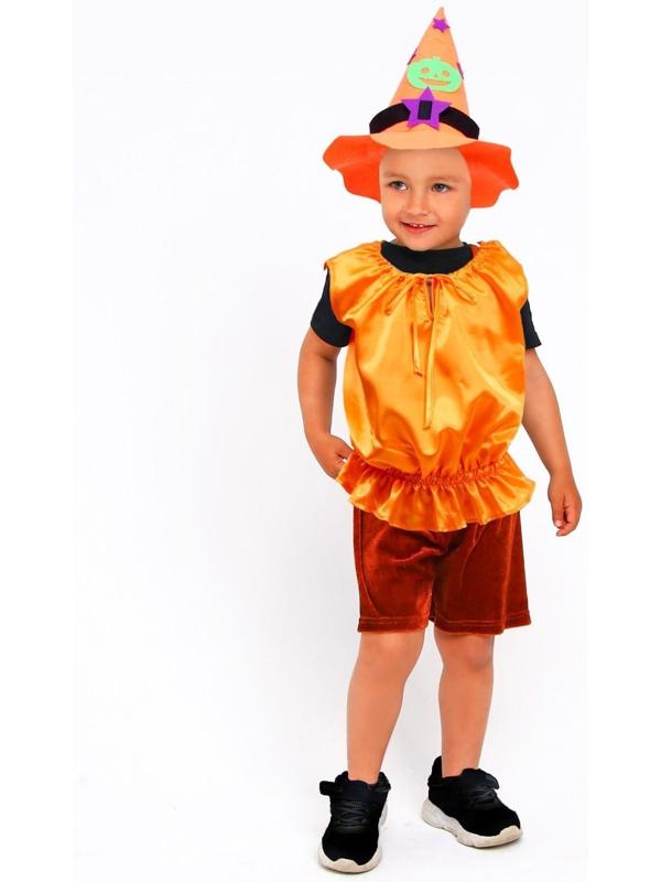 Карнавальный костюм Тыква,жилет,шляпа оранжевая,рост 116-134
