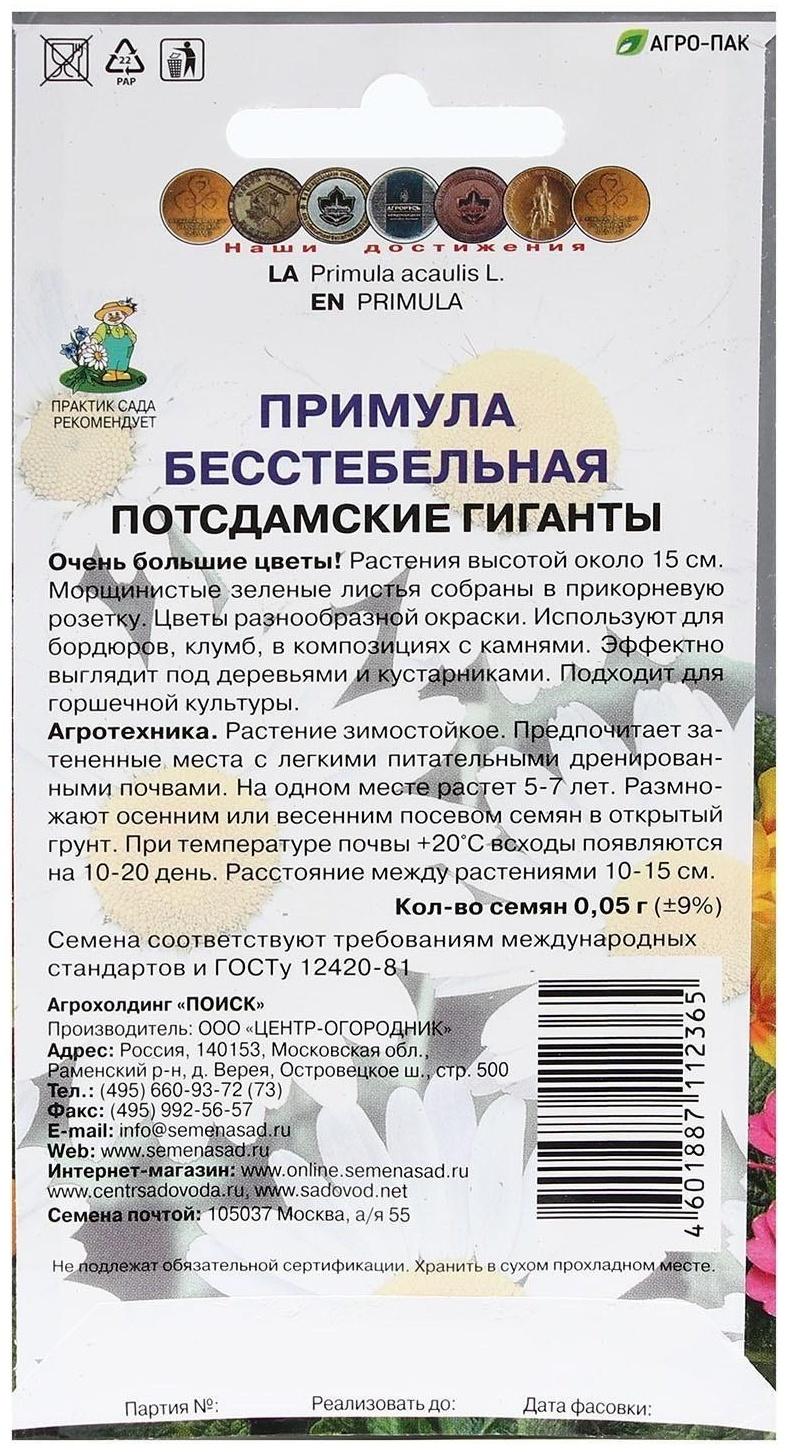 Семена цветов Примула бесстебельная 