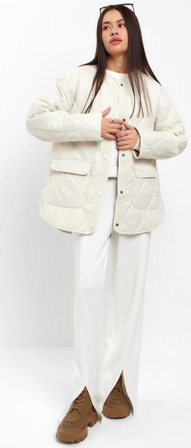 Куртка стеганая MIST Oversize размер 46, цвет молочный