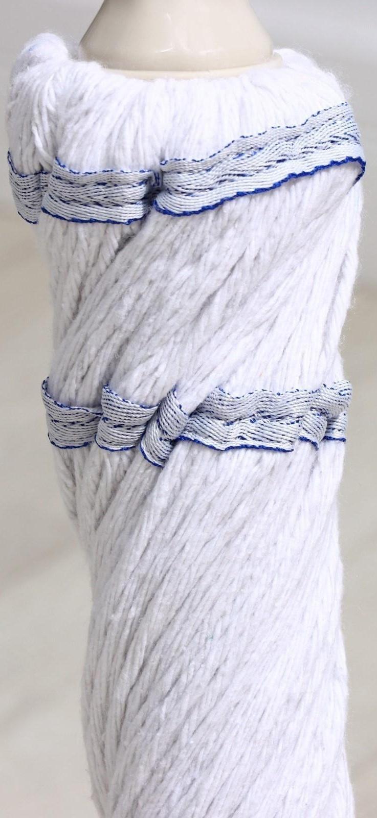 Швабра с отжимом Доляна, насадка из х/б, стальной черенок 120 см, насадка 300 гр