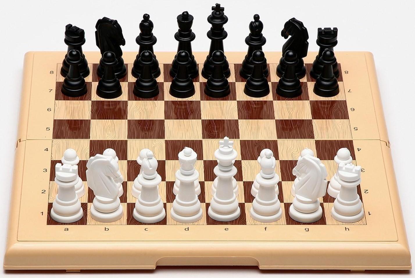 Настольная игра 3 в 1: шашки, шахматы, нарды, поле 32 х 32 см