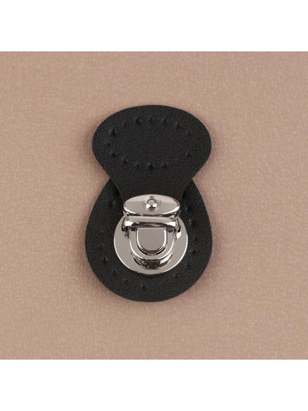 Застёжка для сумки, пришивная, 6 × 4 см, цвет чёрный/серебряный