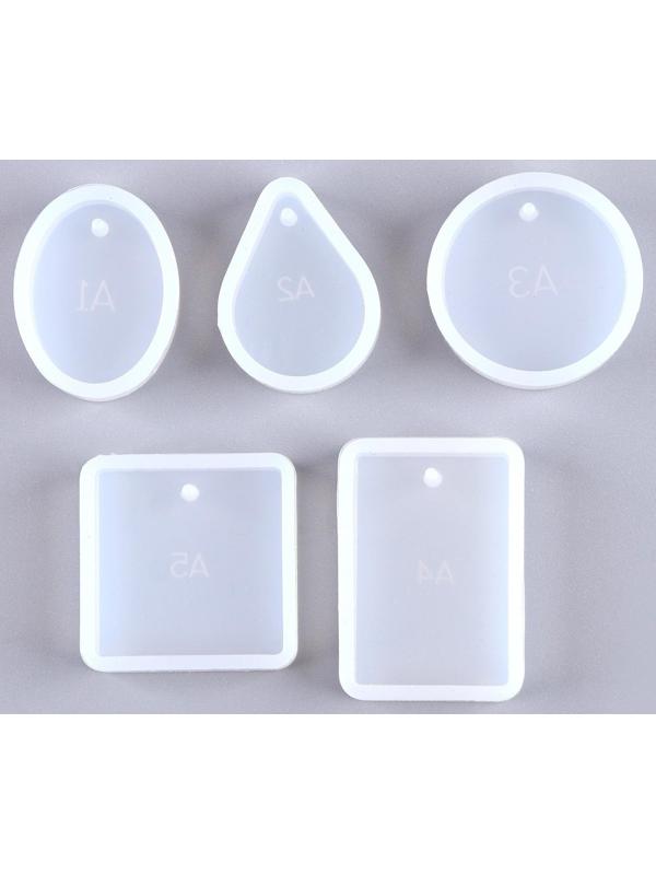 Форма силиконовая для эпоксидной смолы «Кулоны» набор 5 форм