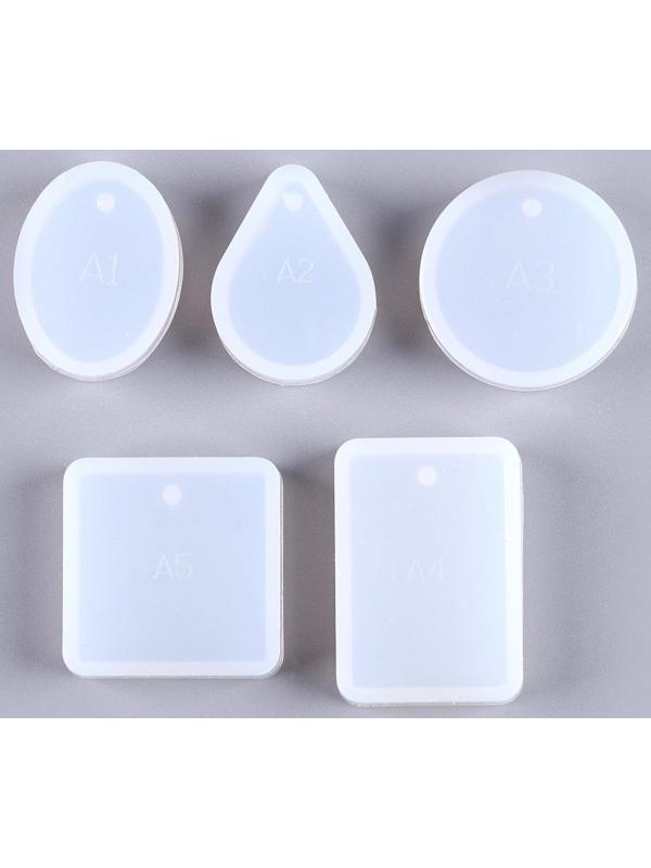 Форма силиконовая для эпоксидной смолы «Кулоны» набор 5 форм