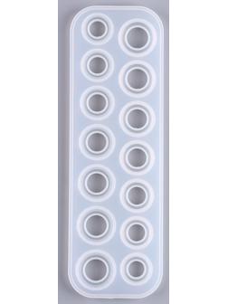 Форма силиконовая для эпоксидной смолы «Кольца» на 14 колец, 7 размеров — от 1,7 см до 2,3 см