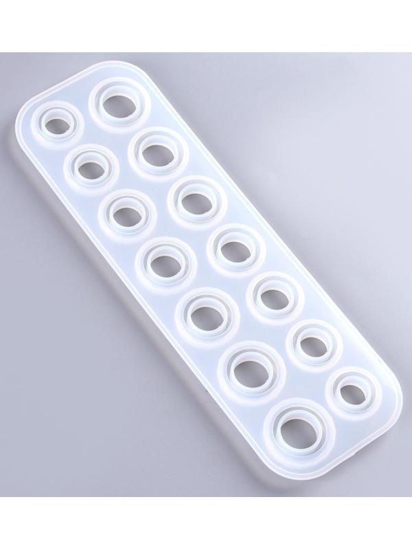 Форма силиконовая для эпоксидной смолы «Кольца» на 14 колец, 7 размеров — от 1,7 см до 2,3 см