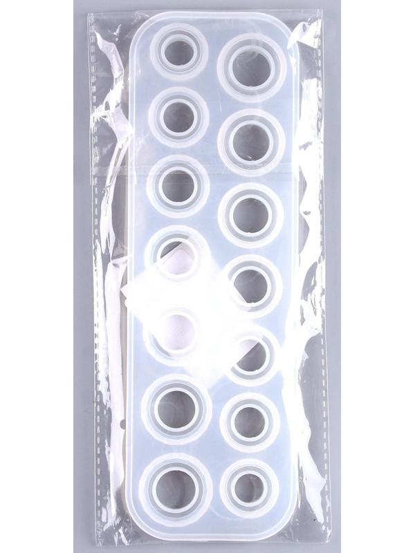 Форма силиконовая для эпоксидной смолы «Кольца» на 14 колец, 7 размеров — от 1,7 см до 2,3 см