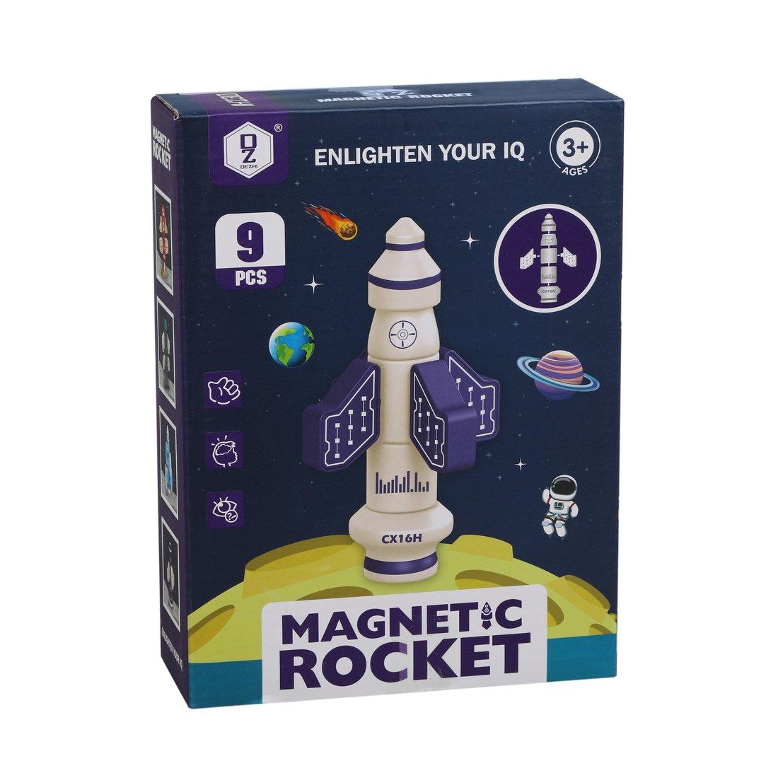 Конструктор магнитный Ракета, 9 деталей
