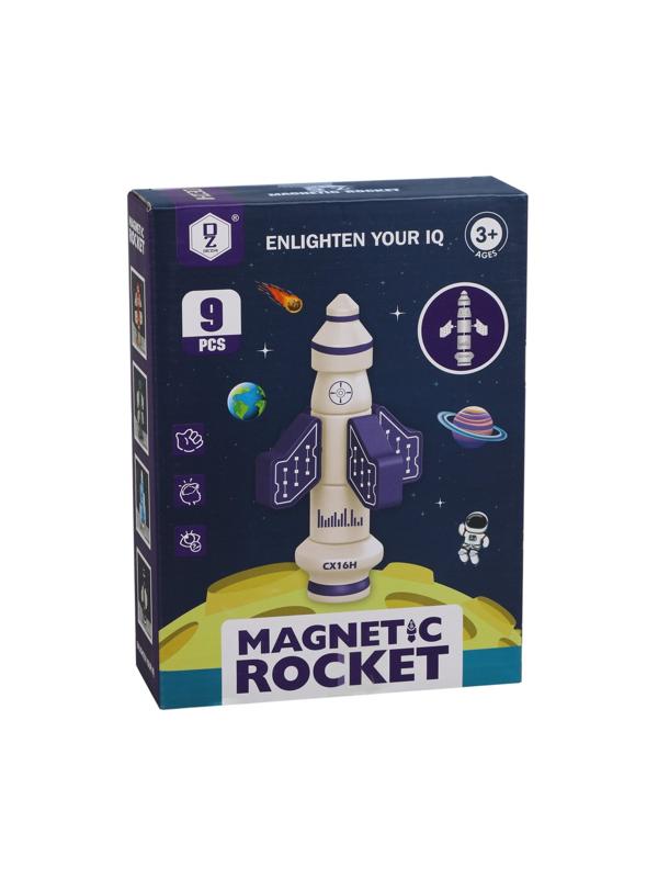 Конструктор магнитный Ракета, 9 деталей