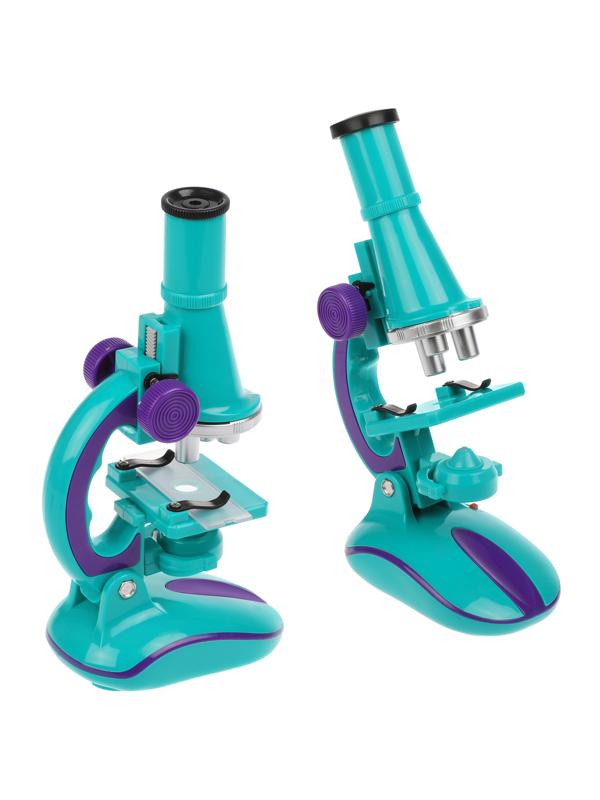 Микроскоп детский 100х увеличение, 3 объектива, аксессуары, эл.пит. АА*2 не
вх.в компл., кор., в ассорт.