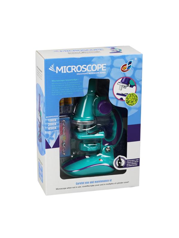 Микроскоп детский 100х увеличение, 3 объектива, аксессуары, эл.пит. АА*2 не
вх.в компл., кор., в ассорт.