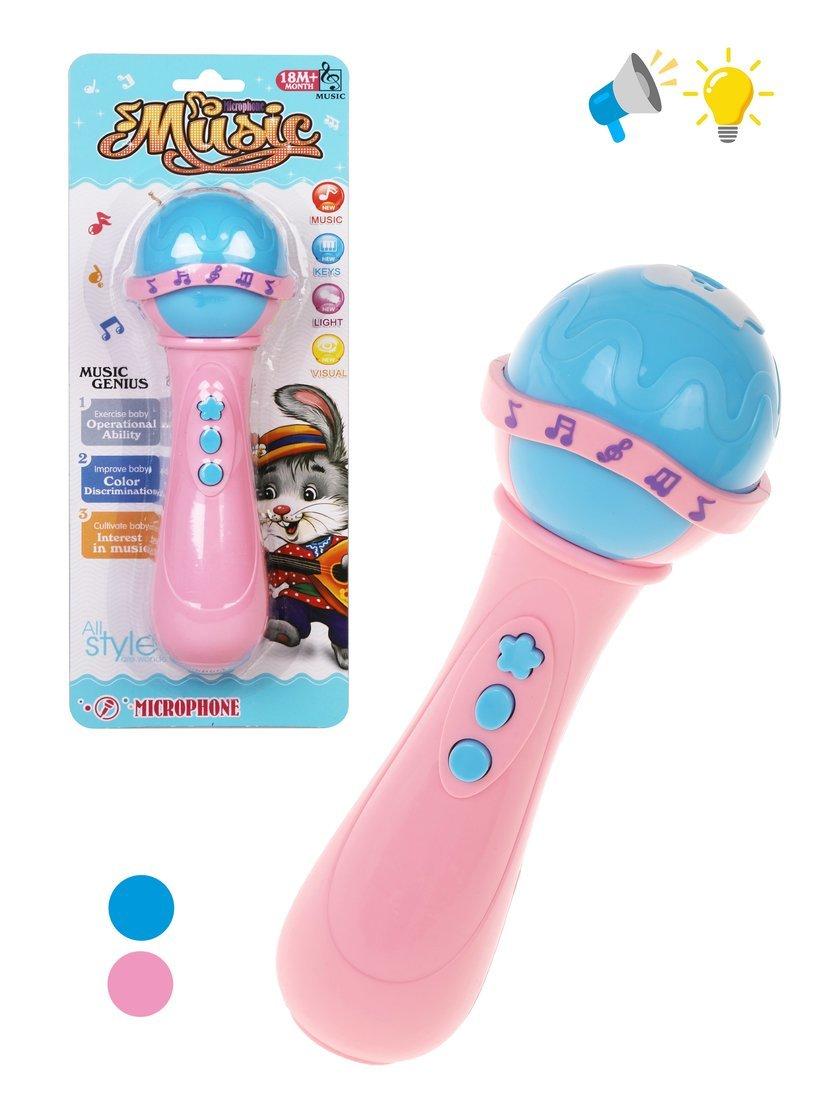 Микрофон дет. свет, звук, эл. пит. ААх2 шт., блистер