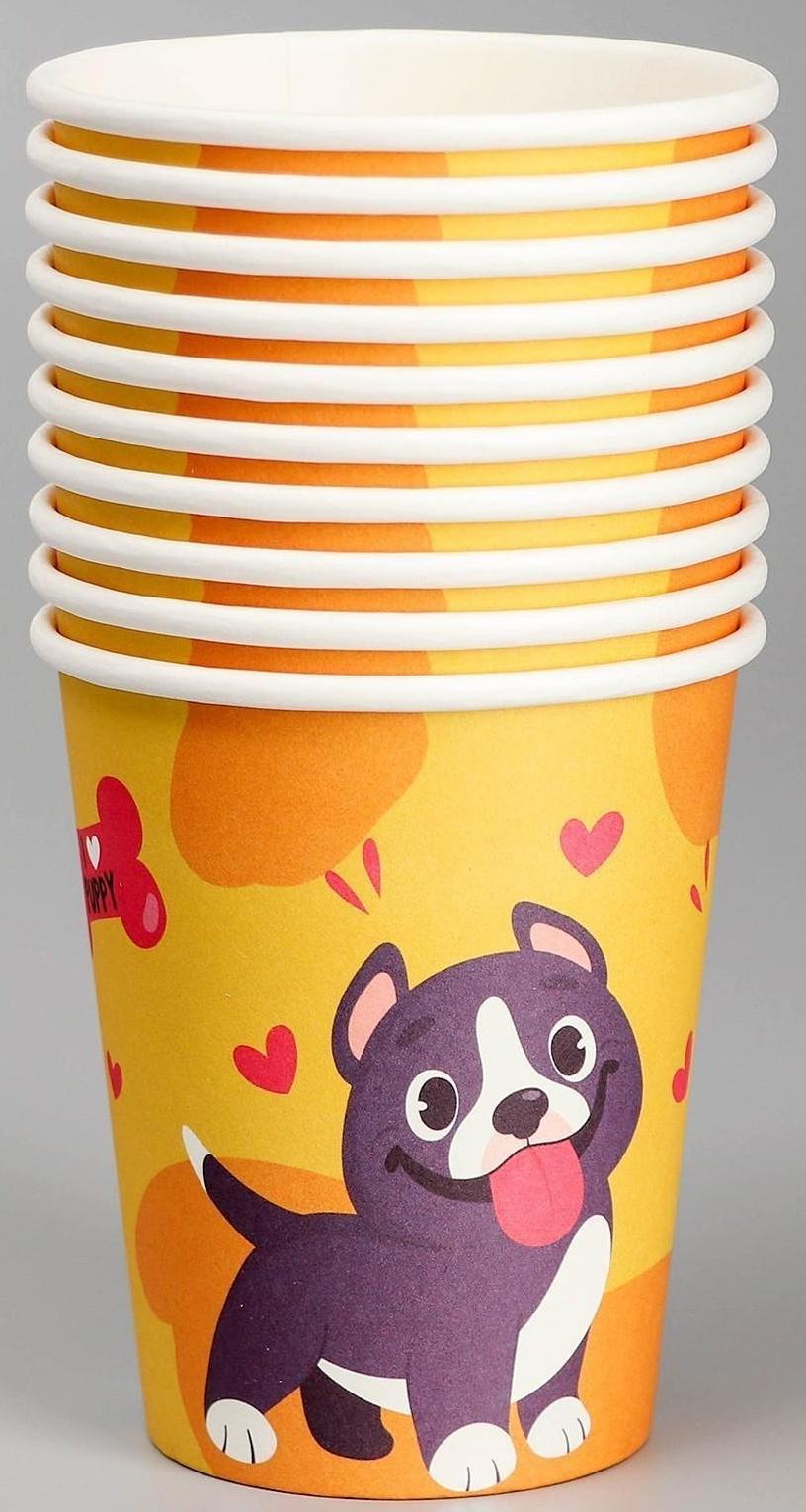 Стакан бумажный «Щенята», 250 мл