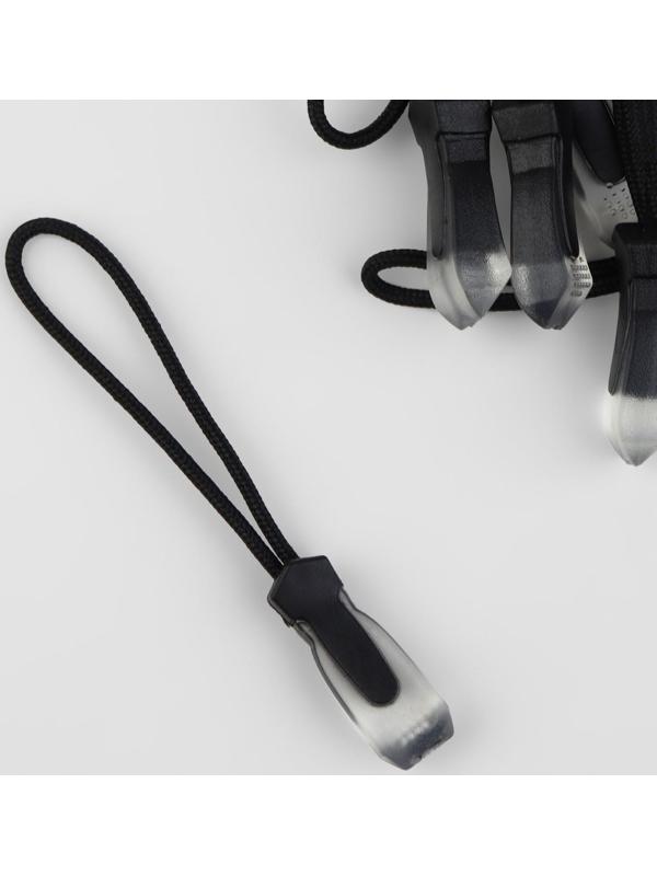 Пуллер для молнии, 2,3 см, 6 × 0,7 см, 10 шт, цвет чёрный/прозрачный