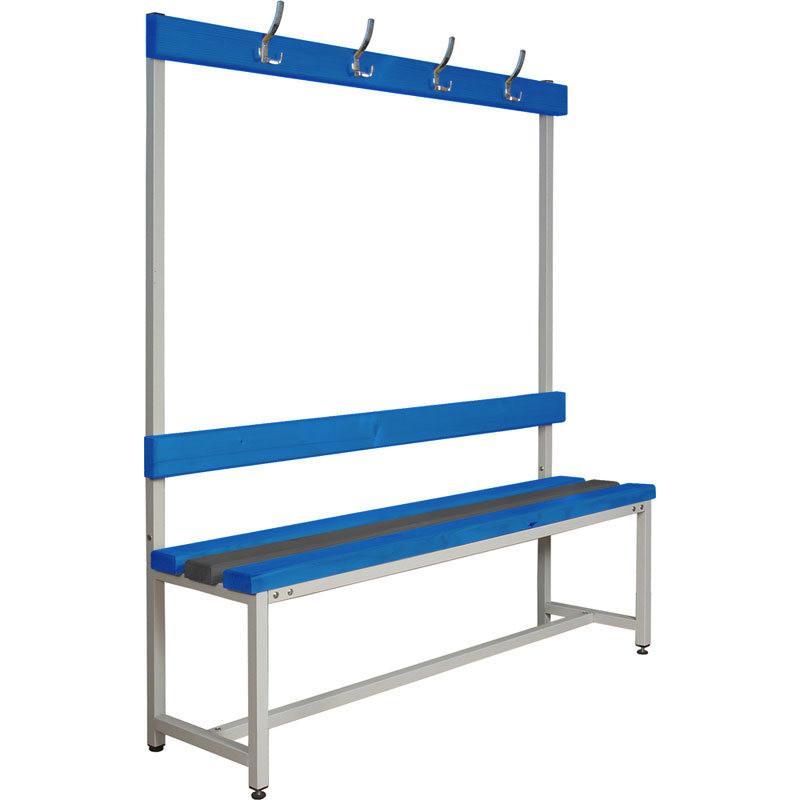 Метал.Мебель К_СКП-1В-1500 скамья со спинк и веш,пластик,1500х390х1670