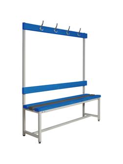 Метал.Мебель К_СКП-1В-1500 скамья со спинк и веш,пластик,1500х390х1670