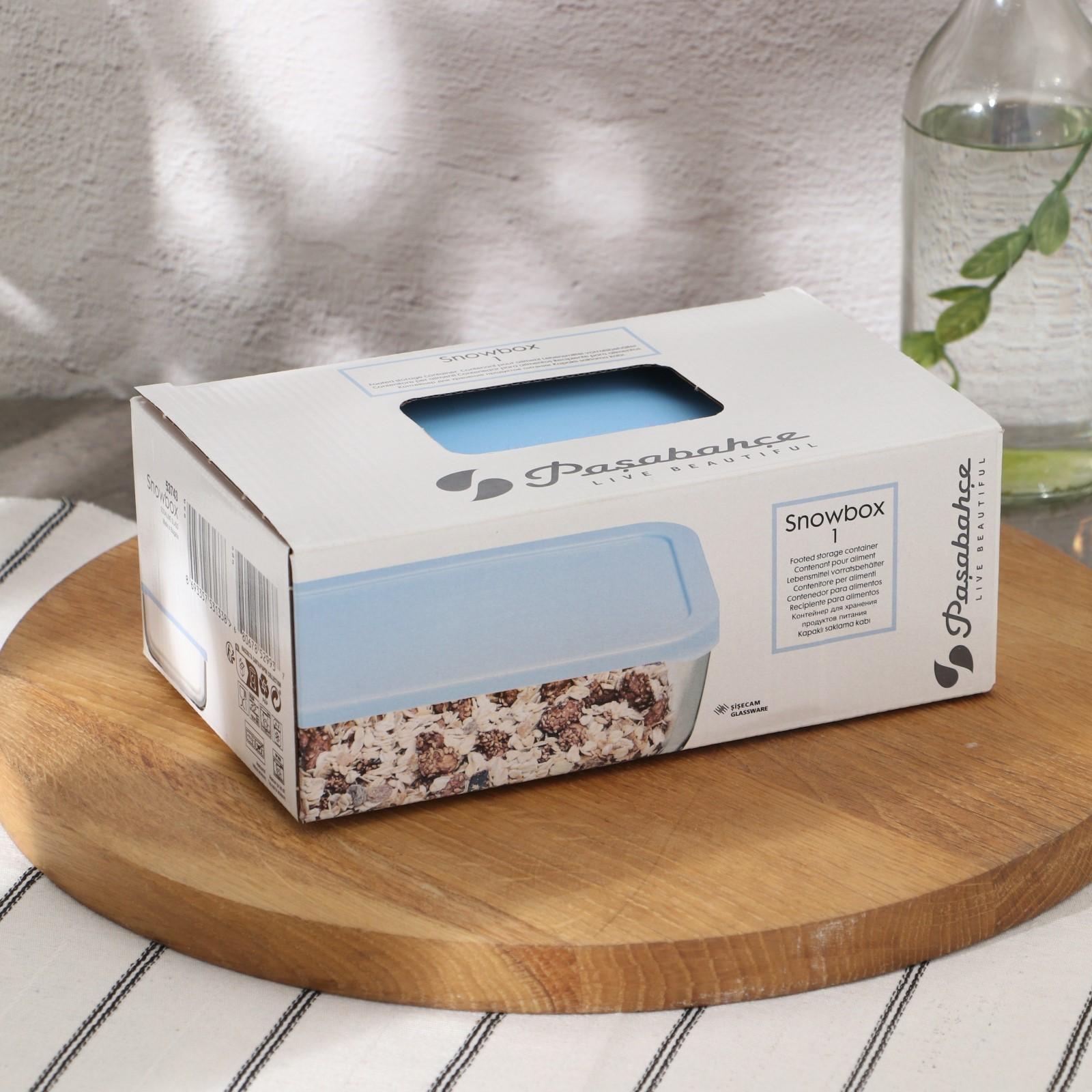 Контейнер Snow Box с крышкой, 1200 мл, цвет голубой