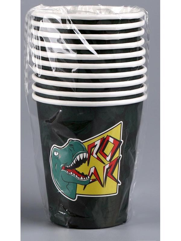 Стакан бумажный «Динозавр», свечки, 250 мл