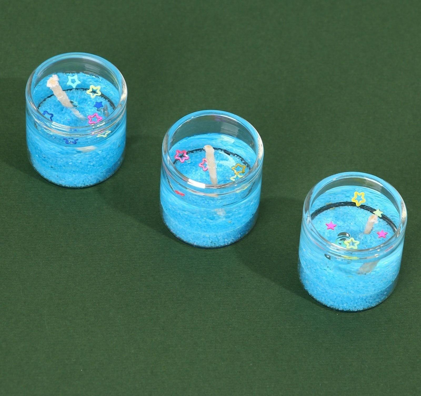 Набор гелевых свечей «Счастливого Нового года и Рождества», 3 шт, 2,5 х 2,5 см