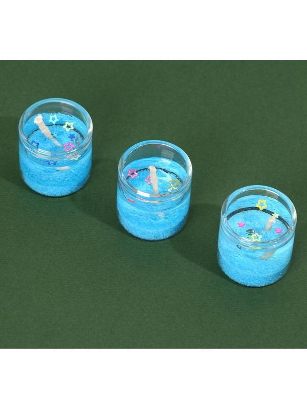 Набор гелевых свечей «Счастливого Нового года и Рождества», 3 шт, 2,5 х 2,5 см