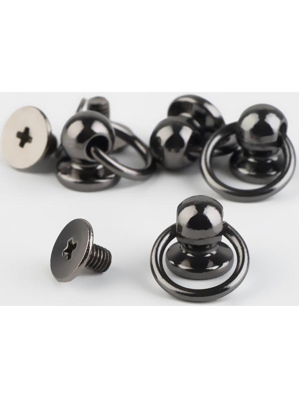 Кобурный винт d = 6/8 × 9 мм, с кольцом d = 10 мм, 4 шт, цвет чёрный никель