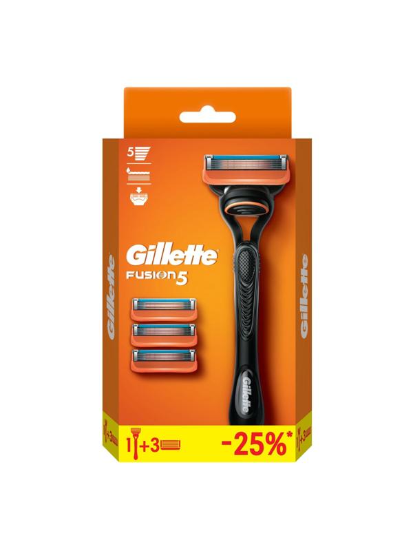 Бритва с 1 смен.кассетой GILLETTE Fusion +Смен касс для бритья 3шт( набор)