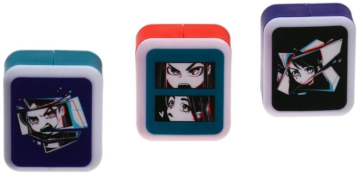 Точилка пластиковая MESHU Kawaii, 1 отверстие, МИКС