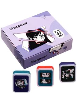 Точилка пластиковая MESHU Kawaii, 1 отверстие, МИКС