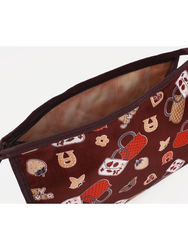 Косметичка на молнии, цвет коричневый