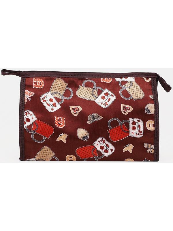 Косметичка на молнии, цвет коричневый