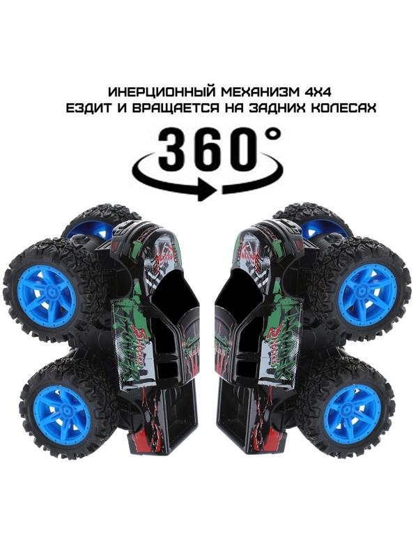 Монстр трак, мет., ин.мех-зм 4х4, вращение на задних колесах, черн.