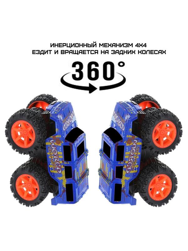 Монстр трак, мет., ин.мех-зм 4х4, вращение на задних колесах, син.