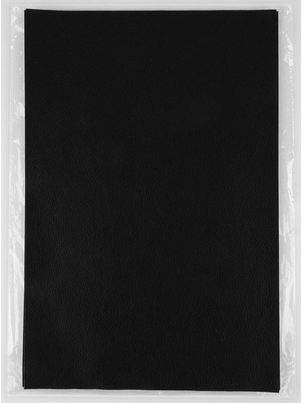 Искусственная кожа, с клеевой основой, 20 × 30 см, 0,5 мм, 3 шт, цвет чёрный