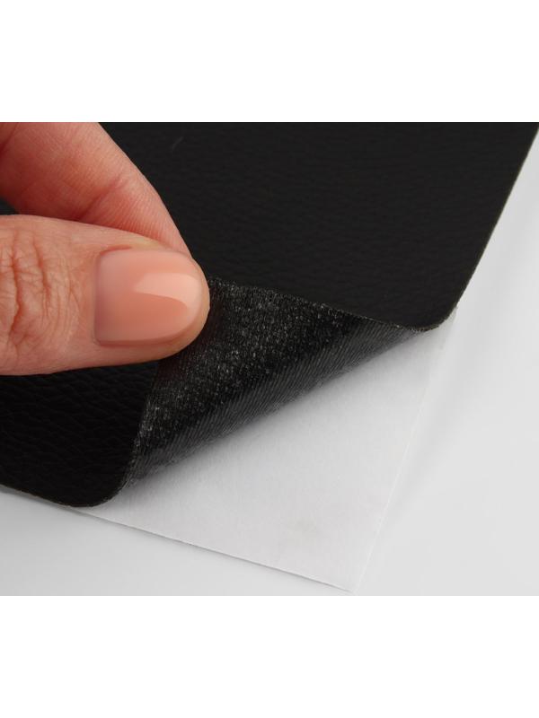 Искусственная кожа, с клеевой основой, 137 × 50 см, 0,5 мм, цвет чёрный