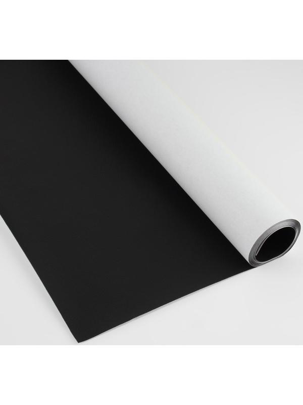 Искусственная кожа, с клеевой основой, 137 × 50 см, 0,5 мм, цвет чёрный