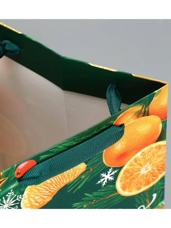 Пакет под бутылку, треугольный «Новый год», 13 × 32 × 11.3 см