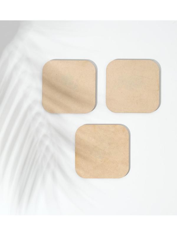 Набор подставок для стаканов, деревянные 3 шт, деревья, 9,5х9,5х0,9 см