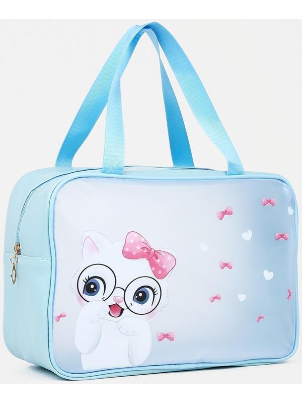 Косметичка на молнии, цвет голубой