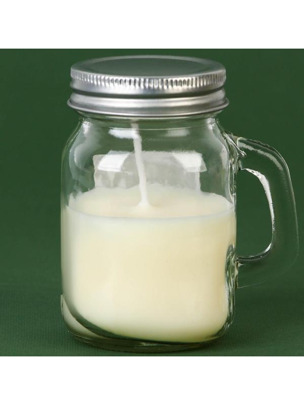 Новогодняя свеча в банке с ручкой «Пора волшебства», вишня, высота 8,5 см