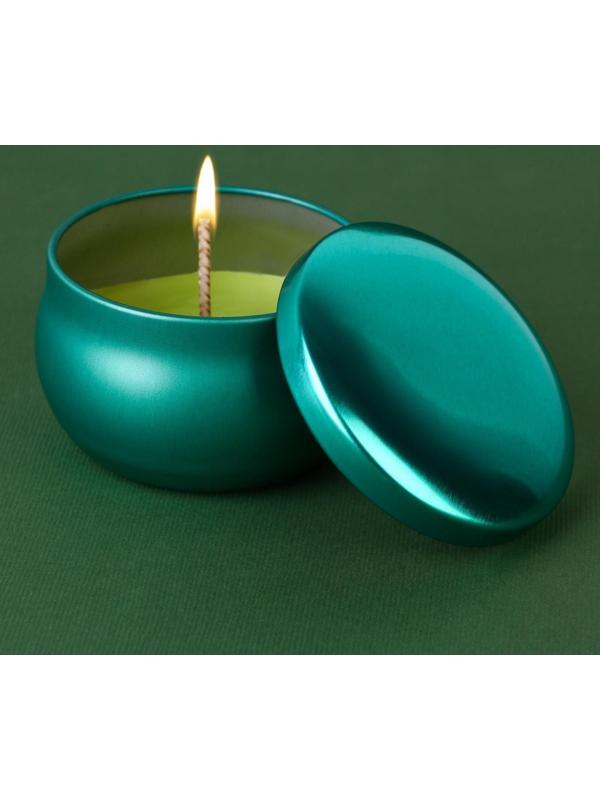 Новогодняя свеча в банке «Зима - время уюта», яблоко, высота 4 см