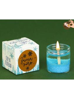 Свеча гелевая Зима это ..«Новогодних чудес», без аромата, 2,5 х 2,5 х 2,5 см
