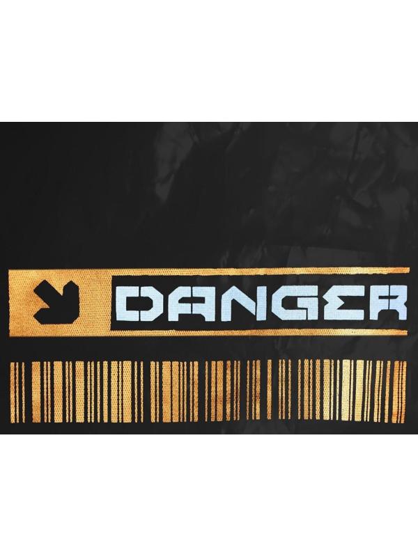 Мужской дождевик-плащ «DANGER», на молнии, размер 50-54, цвет чёрный