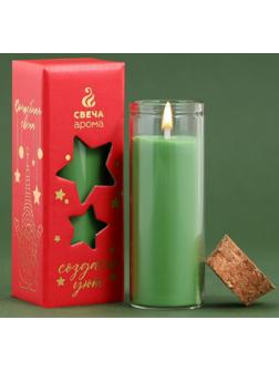 Новогодняя свеча в колбе «Еловые шишки», высота 8 см
