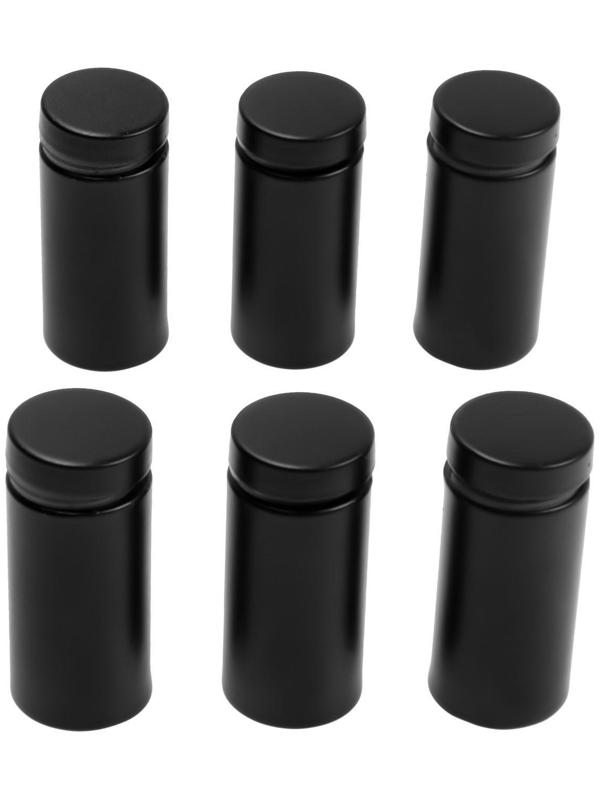 Дистанционный держатель для табличек, 19х40 мм, цвет черный, набор 6 шт.